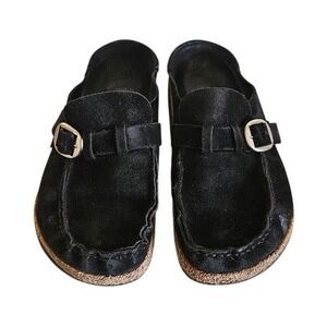 Birkenstock Buckley Black Suede Clog Loafer Mule Women EU 40 US 9-9.5 Slip On